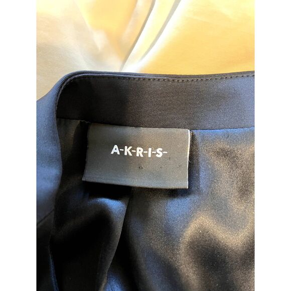 Akris Womens Silk Navy Blue Jacket Button Size 12 - Picture 4 of 5